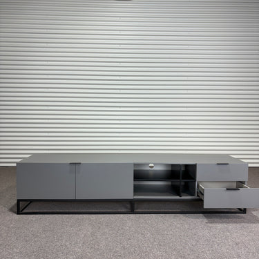 View of open shelves and cable port in centre of Zen Entertainment Unit