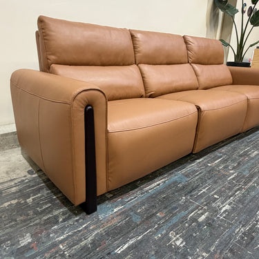 Aspen 3 Seater Premium Leather Dual Recliner Sofa – Maple Divino