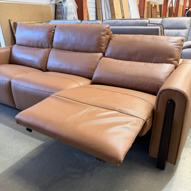 Aspen 3 Seater Premium Leather Dual Recliner Sofa – Maple Divino