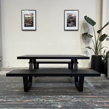 Muriwai 6 Seater Aluminium Outdoor Picnic Table | Black