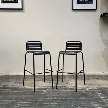 Corsica 3 Piece Outdoor Bar Setting | Black & Plywood