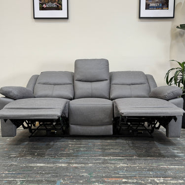 Spencer 3 Seater Fabric Dual Recliner Sofa | Grey