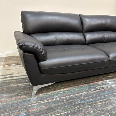 Averlyn 3 Seater Sofa | Soft Black Leather