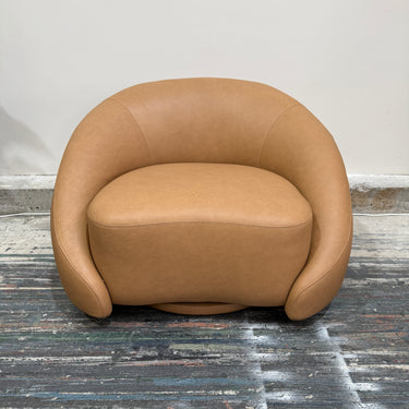 Skye Swivel Chair | Tan Leather