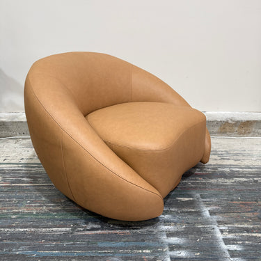 Skye Swivel Chair | Tan Leather