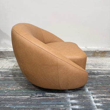 Skye Swivel Chair | Tan Leather