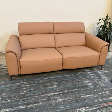 Elsie 3 Seater Leather Electric Recliner | Brown