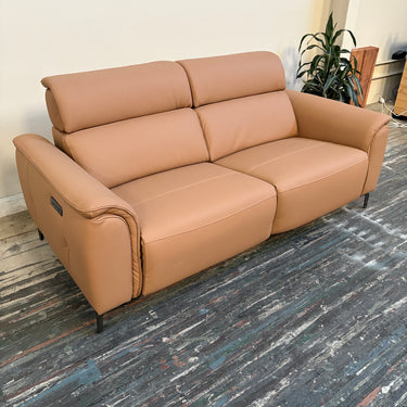 Elsie 3 Seater Leather Electric Recliner | Brown
