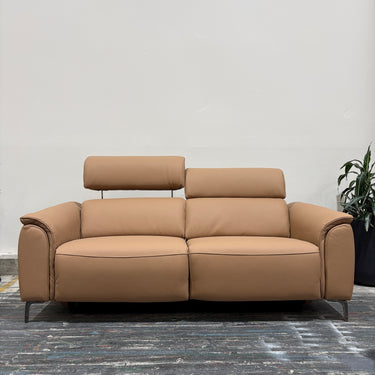 Elsie 3 Seater Leather Electric Recliner | Brown