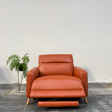 Flora 1.5 Seater Leather Electric Recliner | Spice