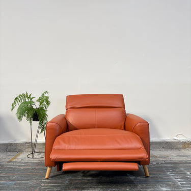 Flora 1.5 Seater Leather Electric Recliner | Spice