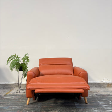 Flora 1.5 Seater Leather Electric Recliner | Spice