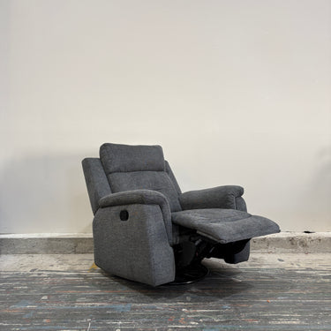 Petra Fabric Swivel Rocker Recliner | Storm Grey