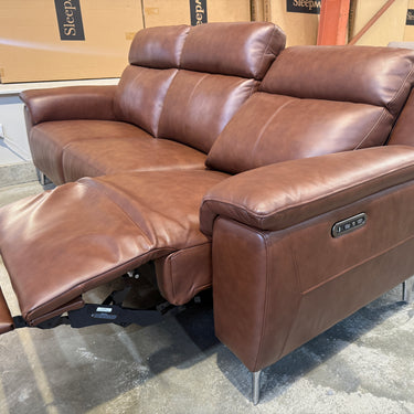 Maddox Leather Dual Power Recliner 3 Seater Sofa