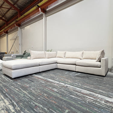 Bianca 5 Piece Modular Fabric Corner | Stone