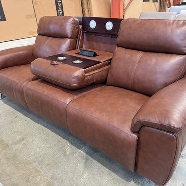 Maddox Leather Dual Power Recliner 3 Seater Sofa