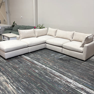 Bianca 5 Piece Modular Fabric Corner | Stone