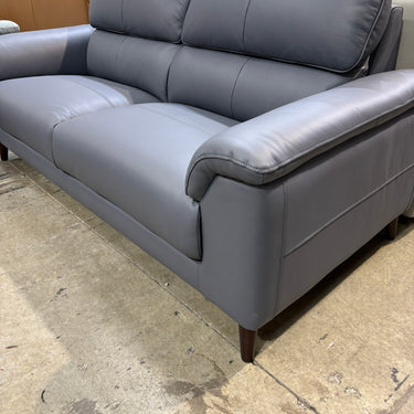 Sandra 2.5 Leather Sofa | Steel Blue