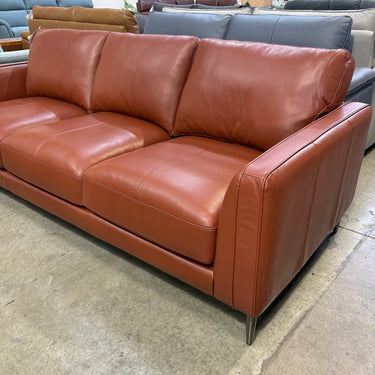 Andi 3 Seater Leather Sofa | Brick