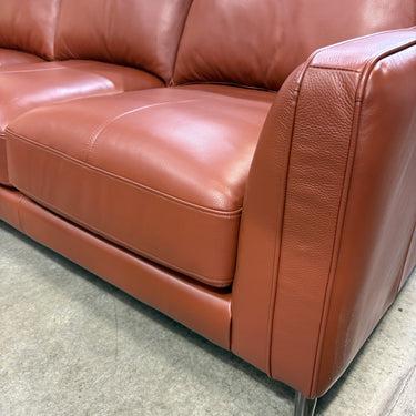 Andi 3 Seater Leather Sofa | Brick