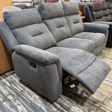 Jett 3 Seater Manual Recliner Sofa | Grey