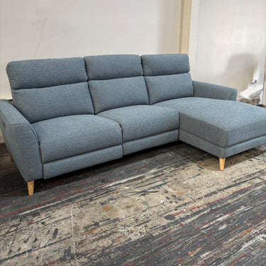 Moana 3 Seater Power Recliner with Chaise | Ocean Blue