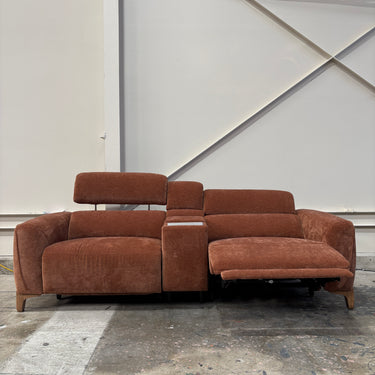 Buzz Dual Power Recliner with lumbar and headrests  | Terracotta