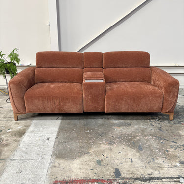 Buzz Dual Power Recliner with lumbar and headrests  | Terracotta