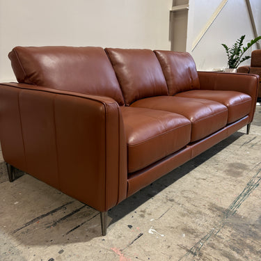 Andi 3 Seater Leather Sofa | Brick