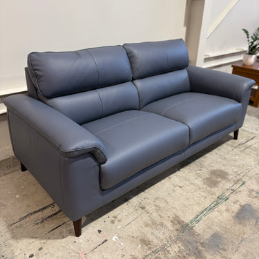 Sandra 2.5 Leather Sofa | Steel Blue