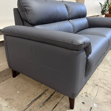 Sandra 2.5 Leather Sofa | Steel Blue