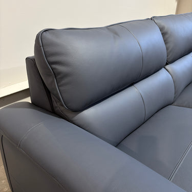 Sandra 2.5 Leather Sofa | Steel Blue