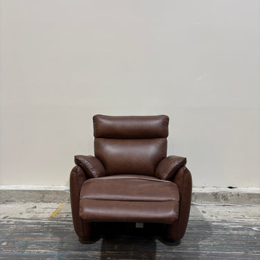 The Amelia Premium Leather Power Recliner Chair | Chestnut