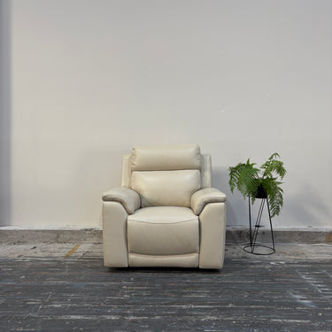 Sana Leather Power Recline with storage | Cream