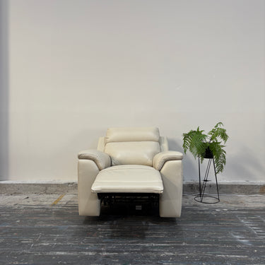 Sana Leather Power Recline with storage | Cream