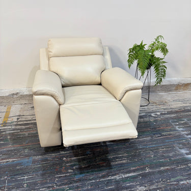 Sana Leather Power Recline with storage | Cream