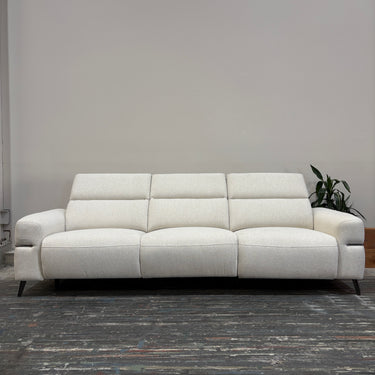 Lily 3.5-Seater Fabric Power Recliner Sofa with Head Tilt | White
