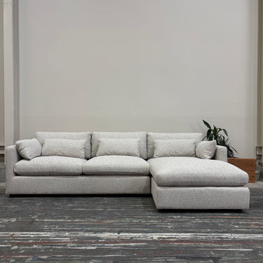 Willow 3-Seater Fabric Sofa with Chaise | Grey Fog