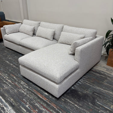 Willow 3-Seater Fabric Sofa with Chaise | Grey Fog
