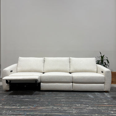 Uma 3-Seater Fabric Sofa with Power Footrests | Stone