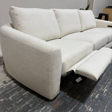 Uma 3-Seater Fabric Sofa with Power Footrests | Stone