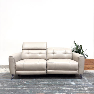 Indie 2.5 Seater Leather Dual Power Recliner Sofa | Taupe