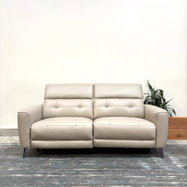 Indie 2.5 Seater Leather Dual Power Recliner Sofa | Taupe