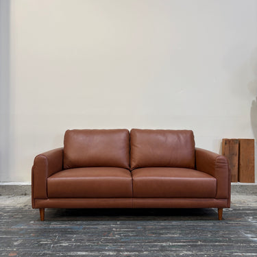 Adren 2.5 Seater Leather Sofa | Warm Brown