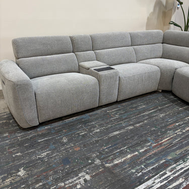 Fiona Modular Corner Power Recliner with Chaise | Light Grey