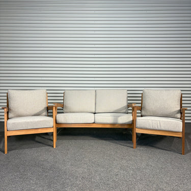 Eva 4-Piece Outdoor Lounge Set | Timber & Light Cushions