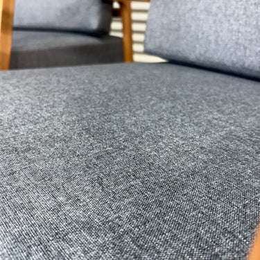 Clea Outdoor Lounge Set – 4 Piece | Natural Eucalyptus & Grey Cushions