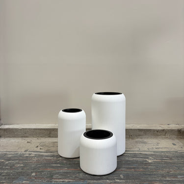 White Ribbed Planter Pots – Mix & Match or Grab the Full Set!