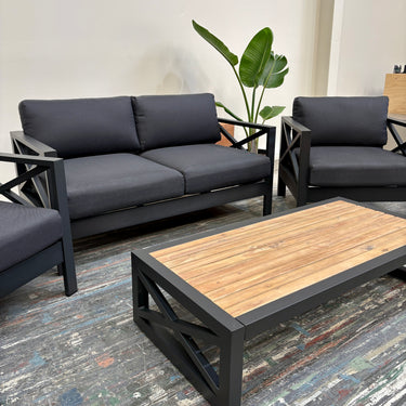 Mia II Outdoor Lounge Set – 4 Piece | Matte Black