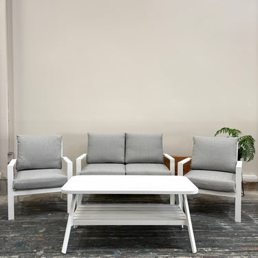Oliver Outdoor Lounge Set – 4 Piece | Matte White